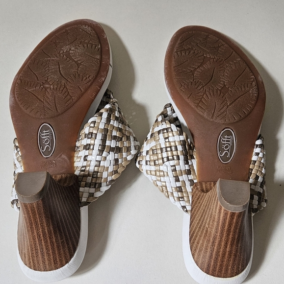 Brand new in box, Sofft Maben shoes size 9 in white/multi. Weave thong heel sand - Picture 6 of 12